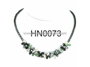 Assorted Colored Semi precious Stone Beads Hematite Chip Beads Stone Chain Choker Fashion Women Necklace